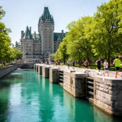 Rideau Canal beside the Château Laurier in summer