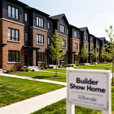 New-construction Ottawa townhomes with fresh landscaping